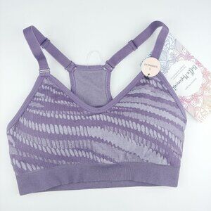 Bella Movement NWT Racer Back Sports Bra S Purple‎ Seamless Pullover Activewear